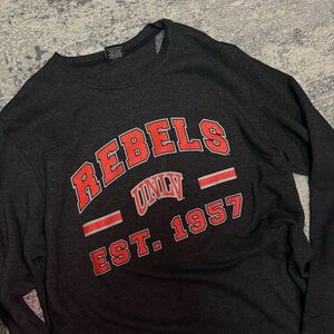 Rebels UNLV Charcoal Long Sleeve Crewneck Sweater